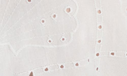 Mavi Jeans Scallop Eyelet Cotton Button-up Shirt In White