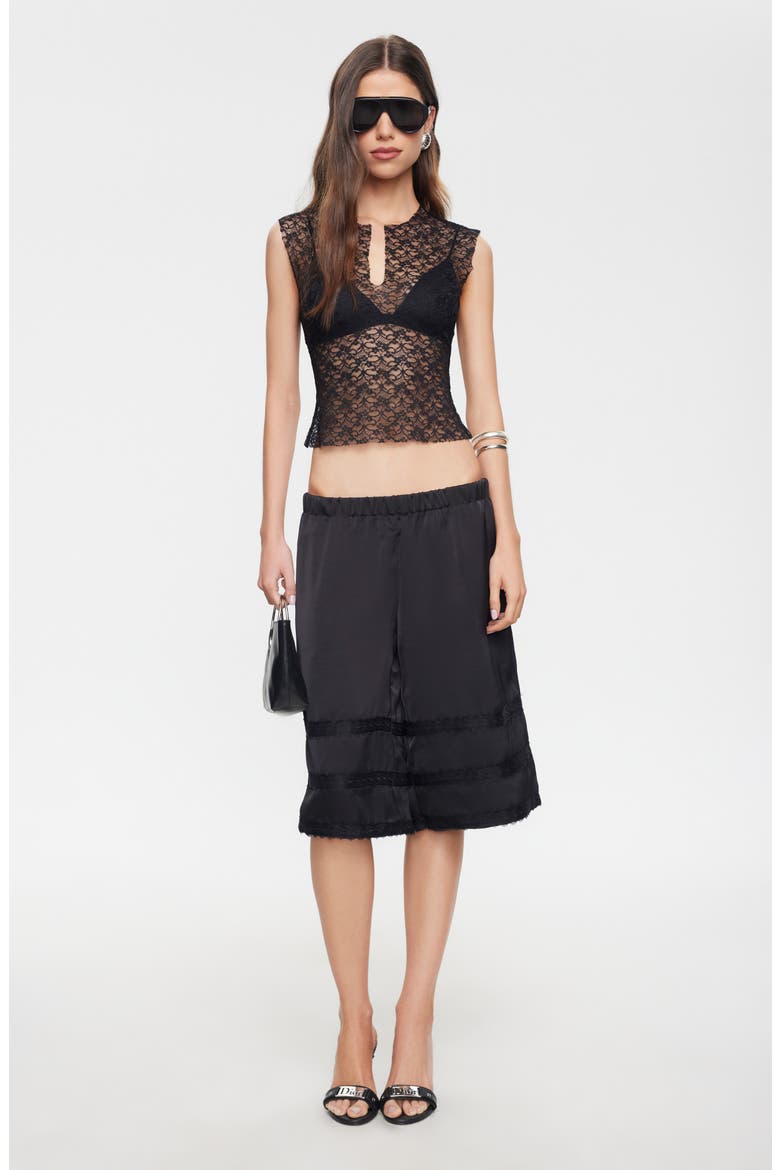 Tribeca Lace Cap Sleeve Top, Alternate, color, NOIR