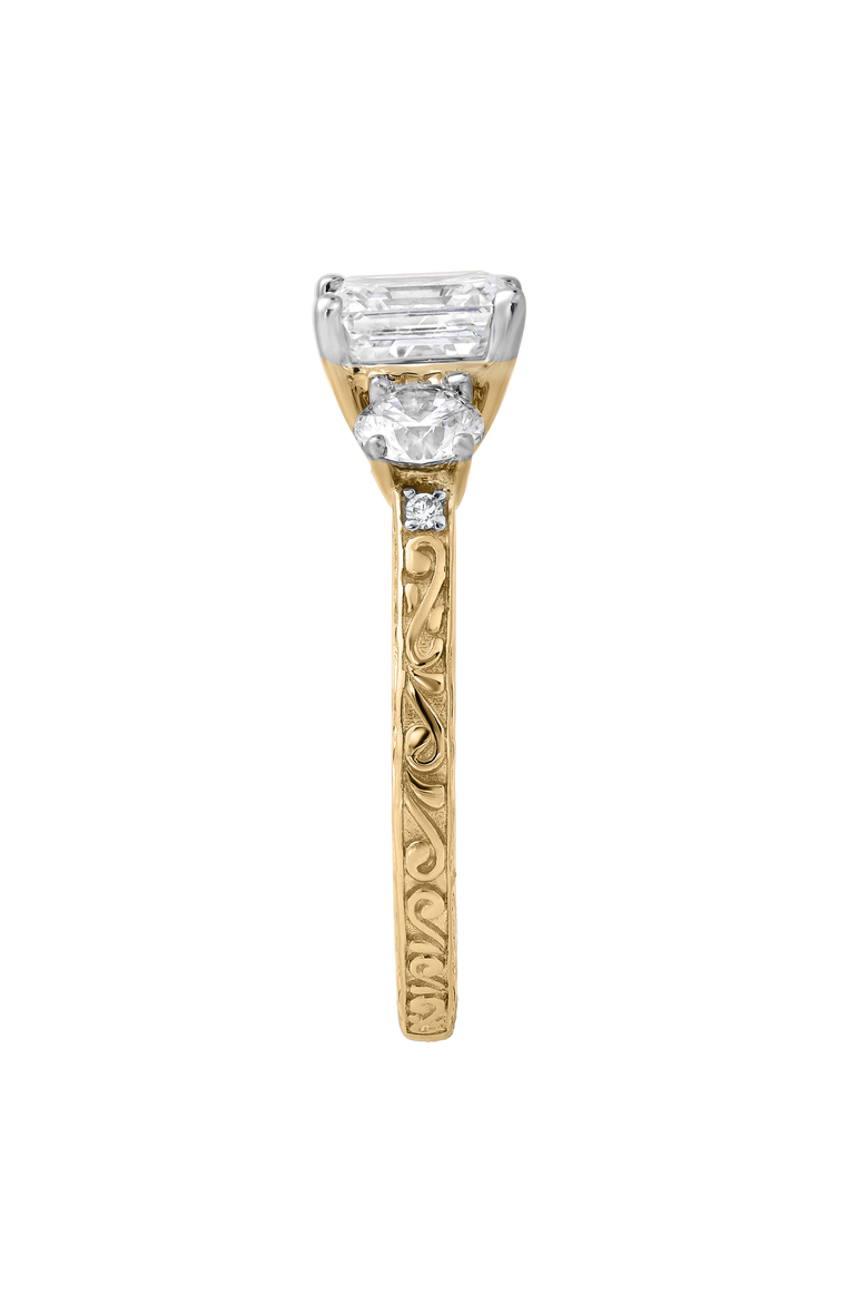 Nyraelle 14K Gold 2.70 Ct Asscher Lab Grown Diamond Engagement Ring, Alternate, color, 14K Yellow Gold