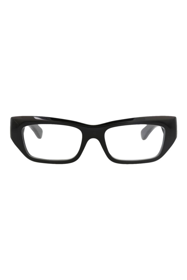 53mm Cat Eye Optical Glasses, Main, color, BLACK BLACK TRANSPARENT