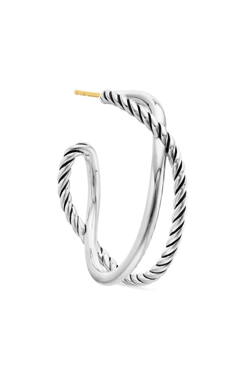 David Yurman Crossover Hoop Earrings, Alternate, color, Silver