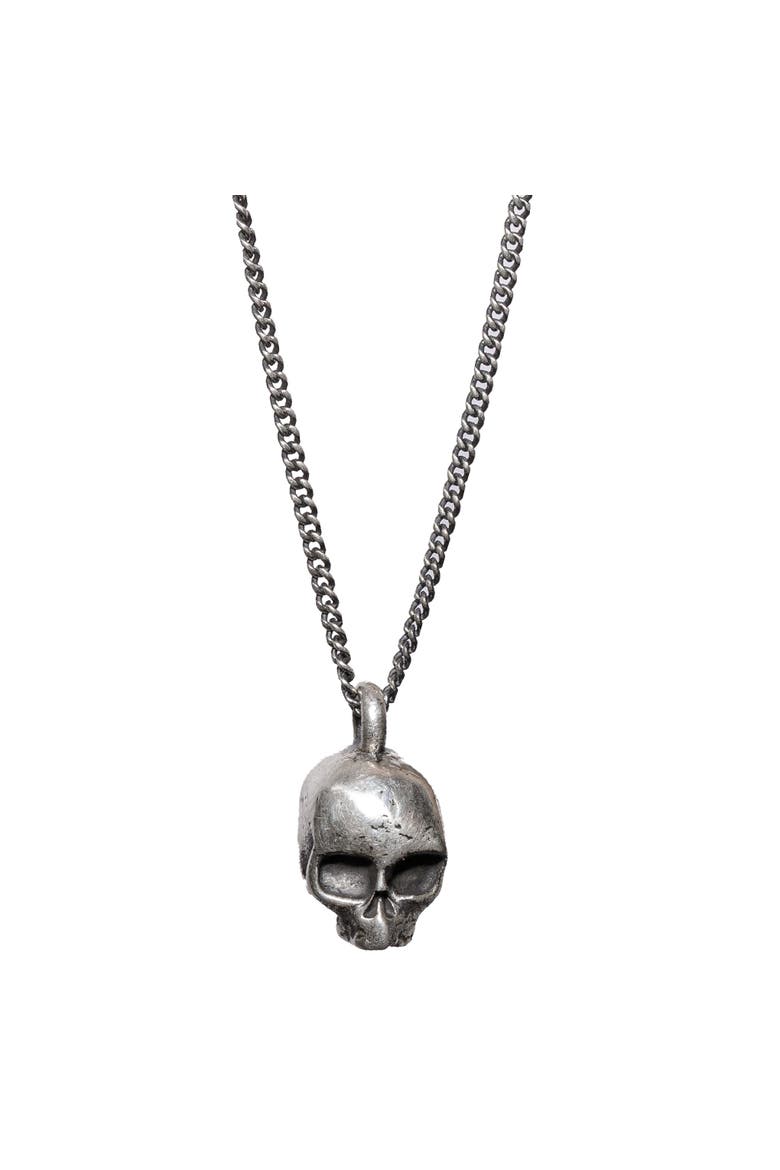 Skull Silver Necklace, Main, color, Sterling Silver