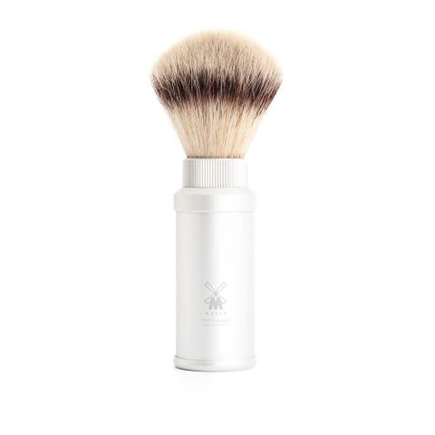 Travel Silver Anodized Aluminum Silvertip Fiber Travel Shaving Brush