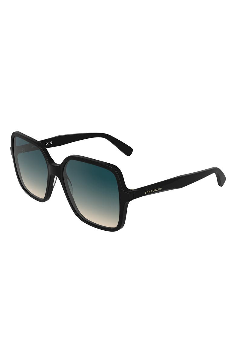 Longchamp Le Pliage 57mm Gradient Modified Rectangular Sunglasses, Alternate, color,
