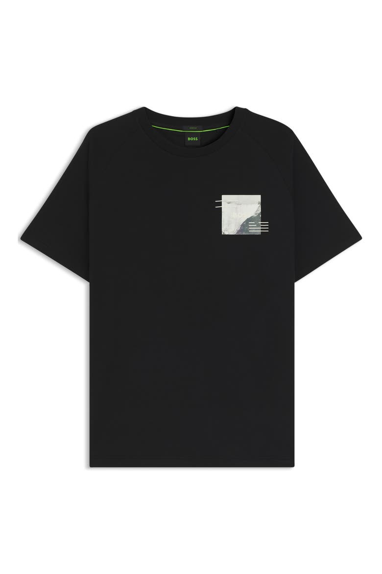 Stripe Zone Stretch Cotton Blend Graphic T-Shirt, Alternate, color, BLACK