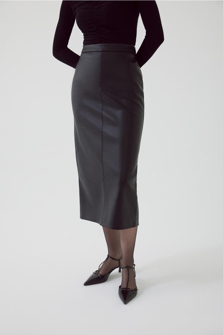 Alok Leather Skirt, Alternate, color, BLACK