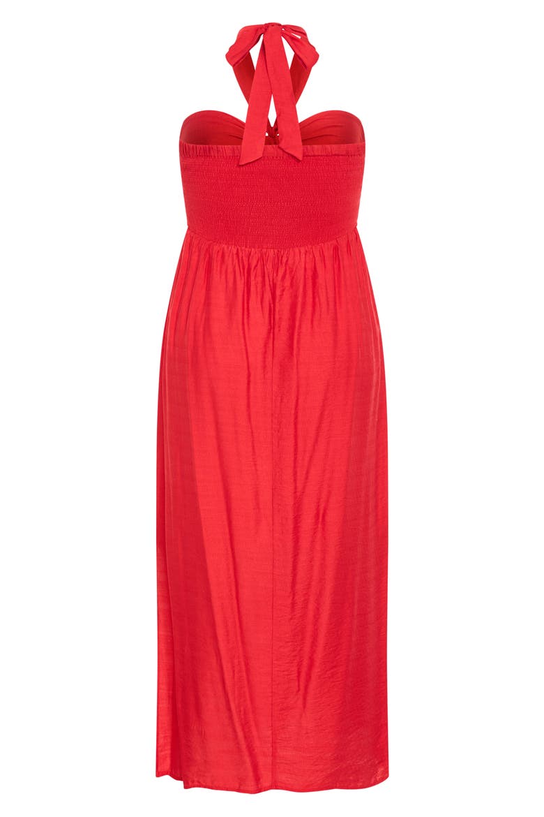 Peta Serene Convertible Strapless Maxi Dress, Alternate, color, CHERRY RED