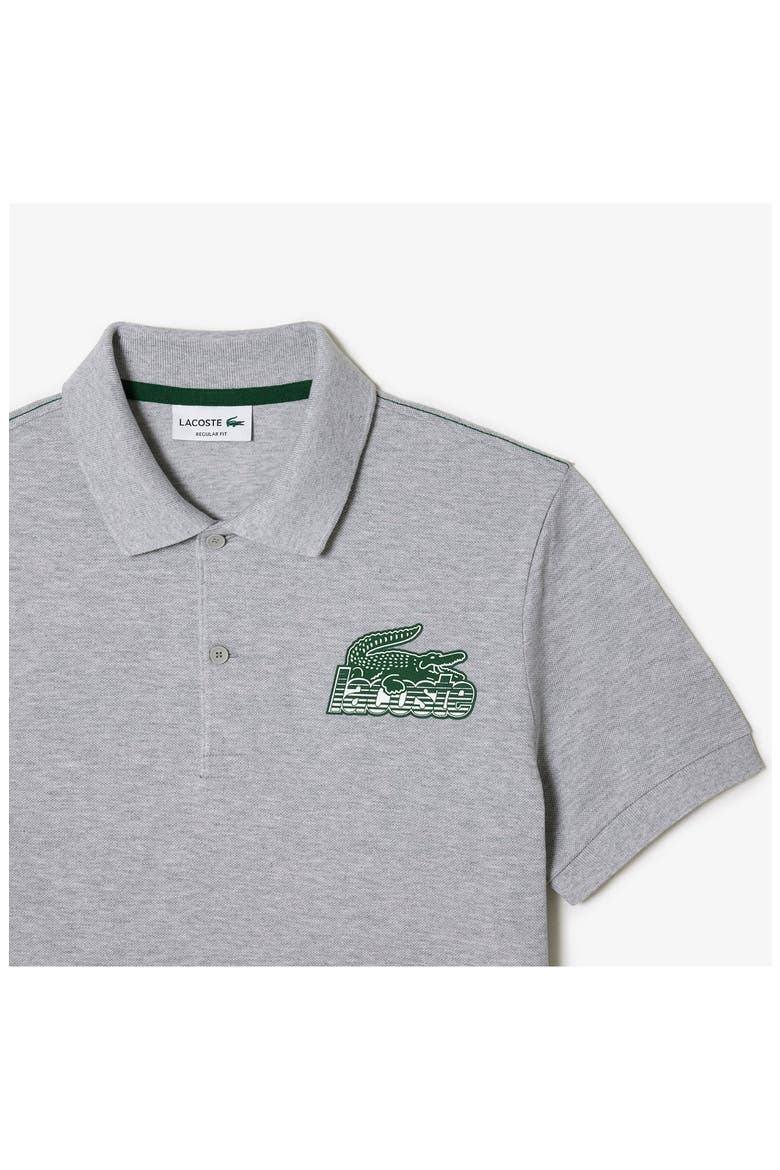 Regular Fit Cotton Piqué Graphic Polo, Alternate, color, SILVER CHINE