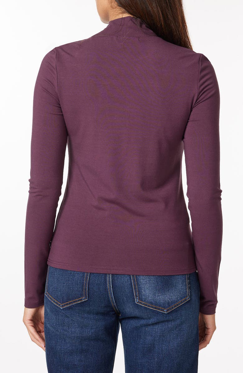 Scotch & Soda Long Sleeve Mock Neck Top, Alternate, color, Plum Perfect