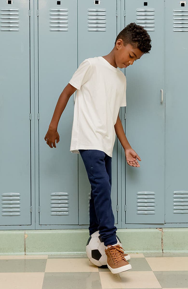 Mightly Organic Cotton Fleece Pocket Joggers, Alternate, color, Navy