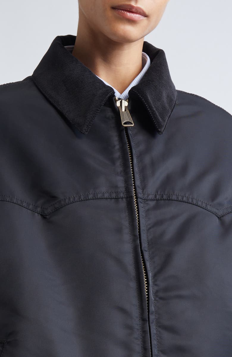 Maison Margiela Corduroy Collar Western Bomber Jacket, Alternate, color, Black