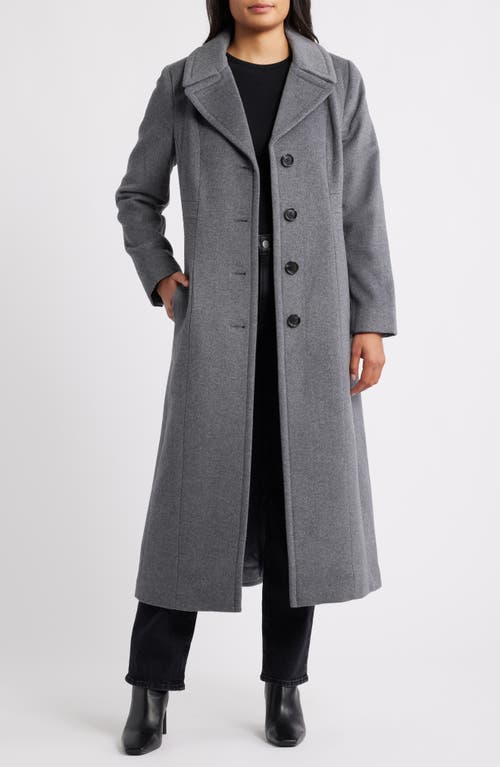 London Fog Wool Blend Longline Coat In Gray