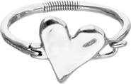UNODE50 Sterling Silver-Plated Semi-Rigid Bracelet With Heart Detail