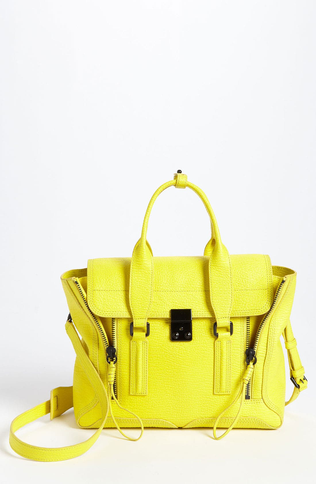 'Medium Pashli' Leather Satchel, Main, color, ELECTRIC YELLOW