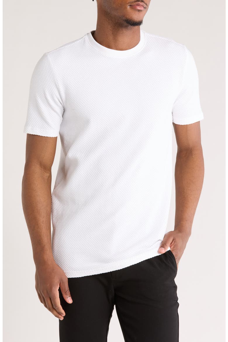 Textured Crewneck T-Shirt, Main, color, WHITE