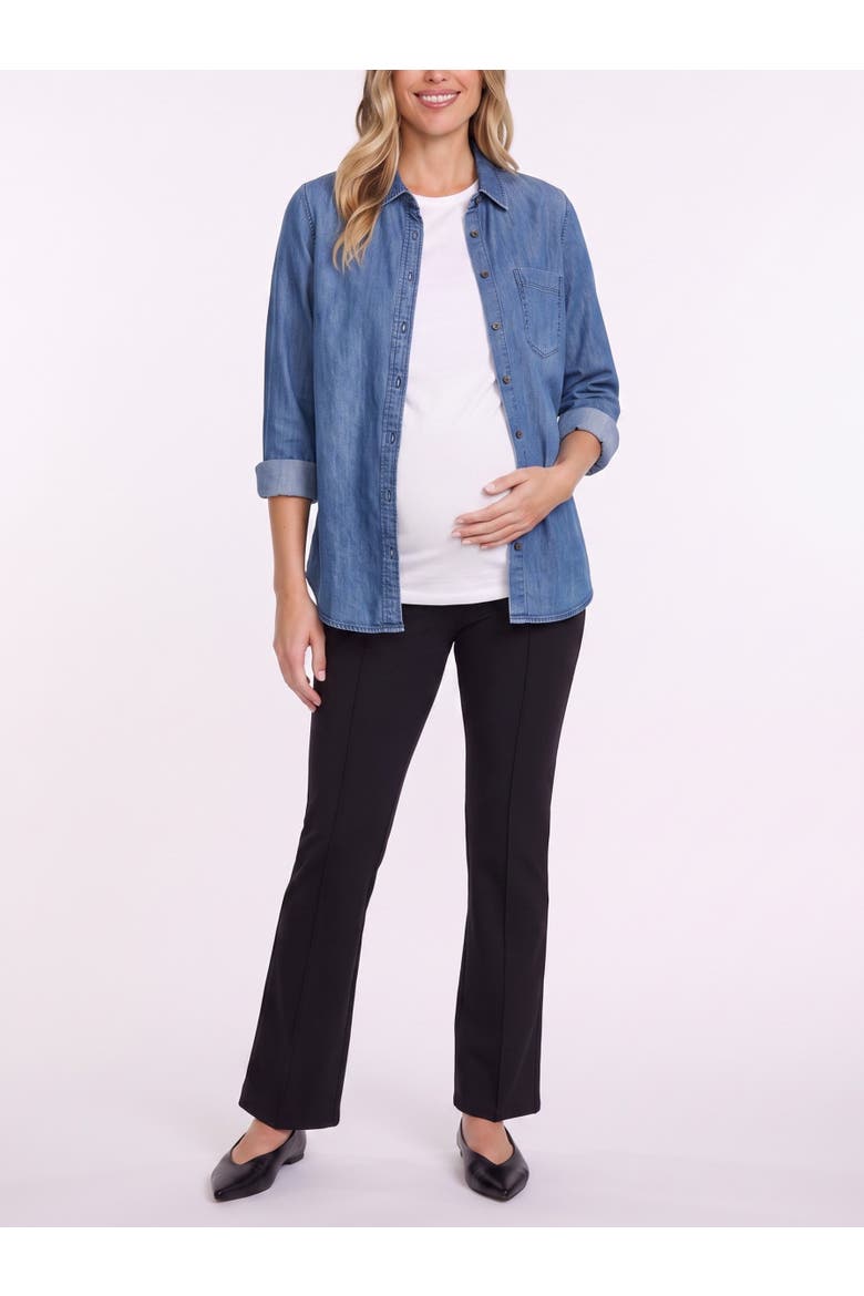 Secret Fit Over the Belly Full Length Ponte Pant, Alternate, color, Black
