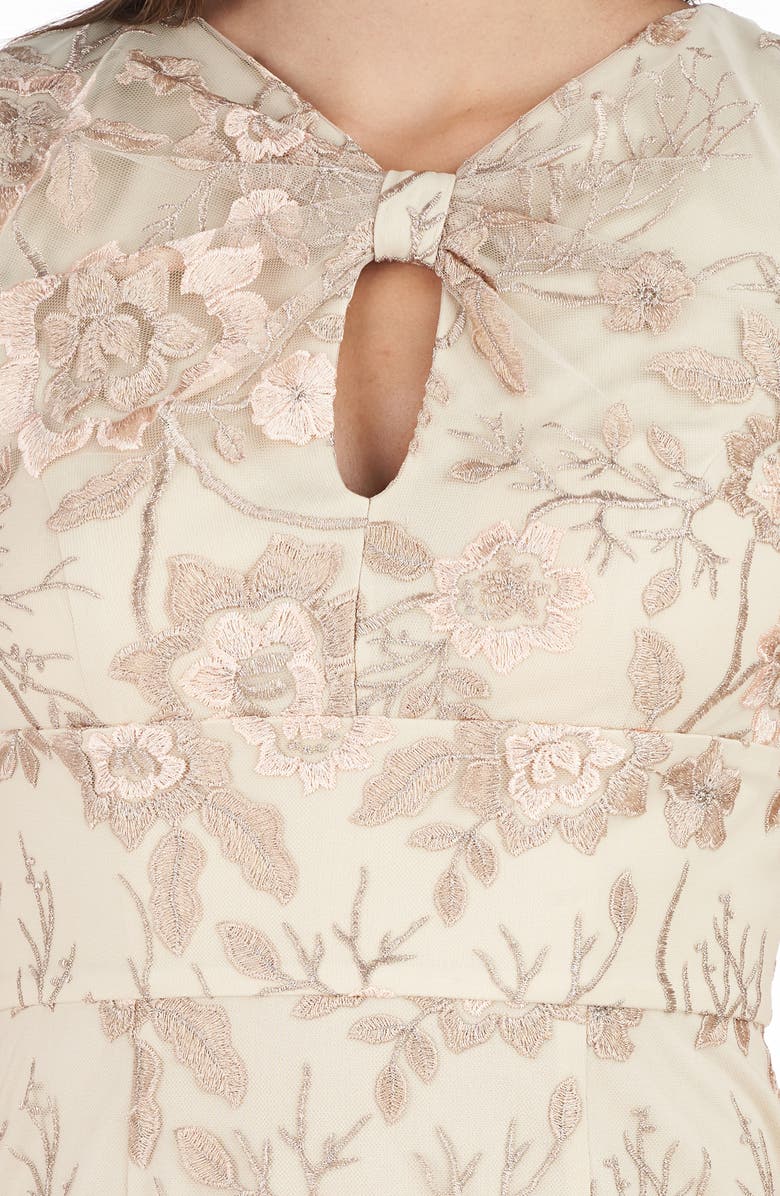 JS Collections Jorden Bow Embroidered Column Gown, Alternate, color, 