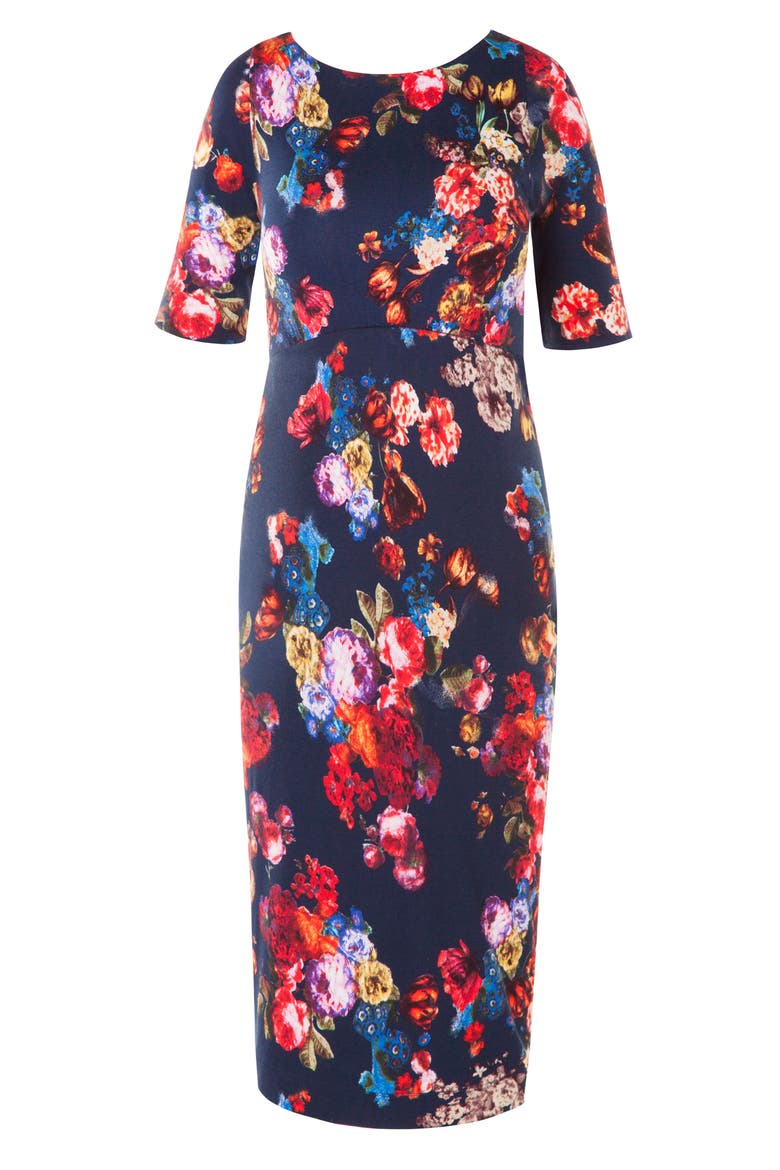 Anna Maternity Shift Dress, Alternate, color, MIDNIGHT GARDEN
