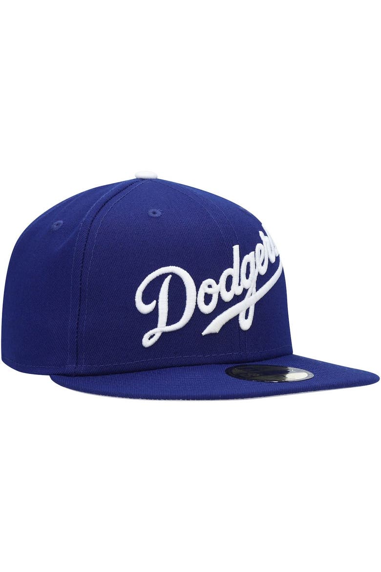 Men's New Era Royal Los Angeles Dodgers White Logo 59FIFTY Fitted Hat, Alternate, color, Royal