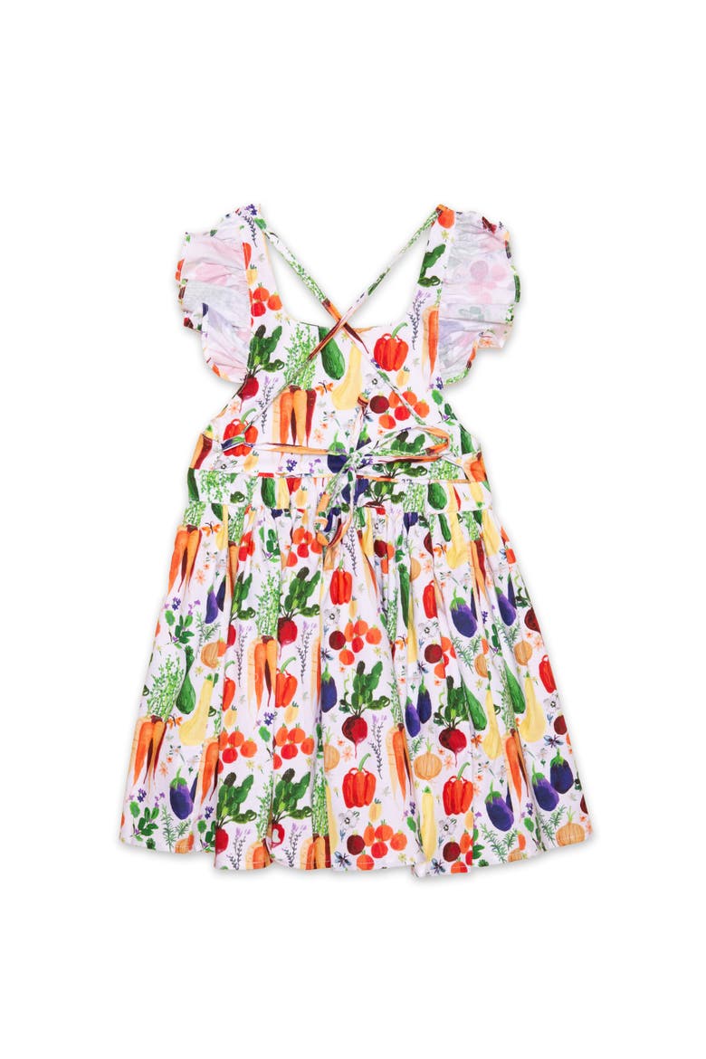 Girls Ruffle Sleeve Dress, Alternate, color, Veggies