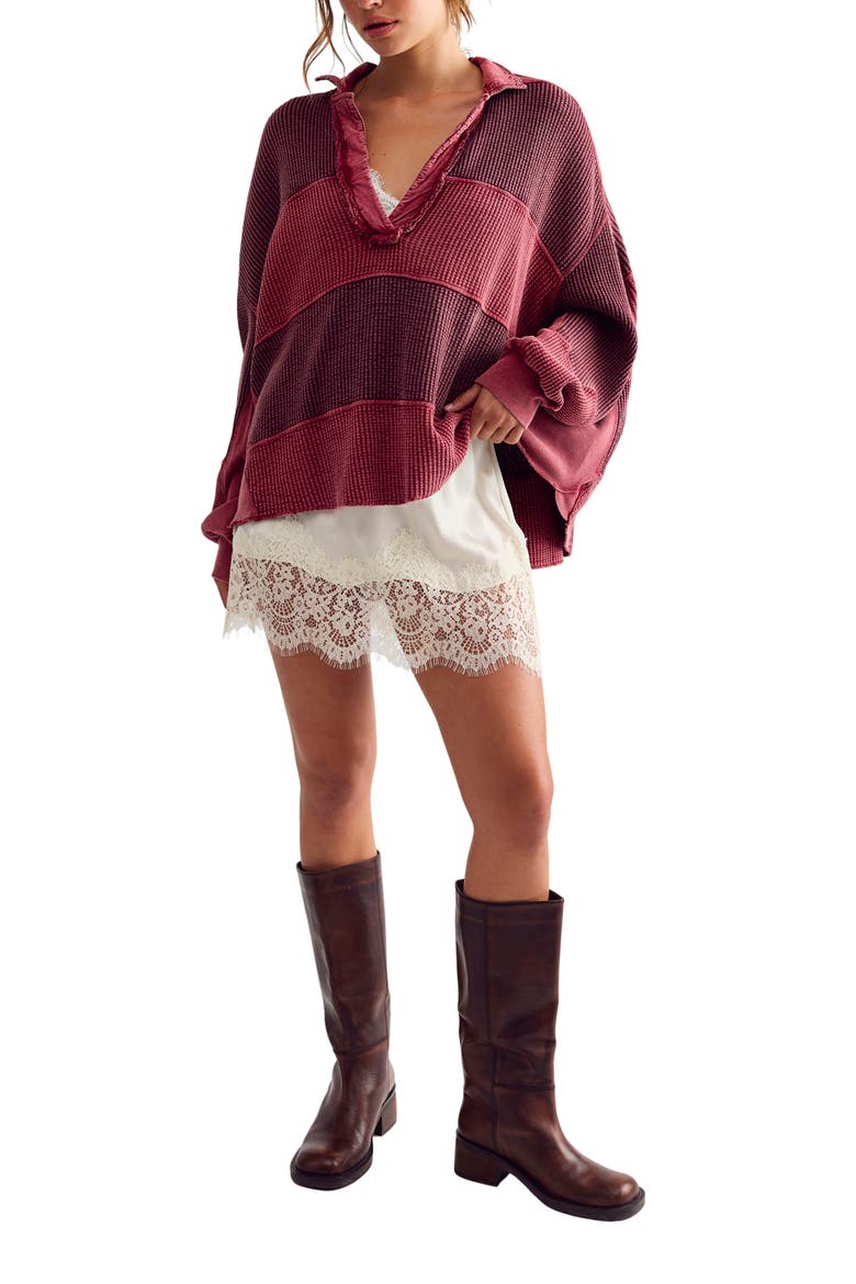 Rainn Thermal Knit Top, Alternate, color, PINK COMBO