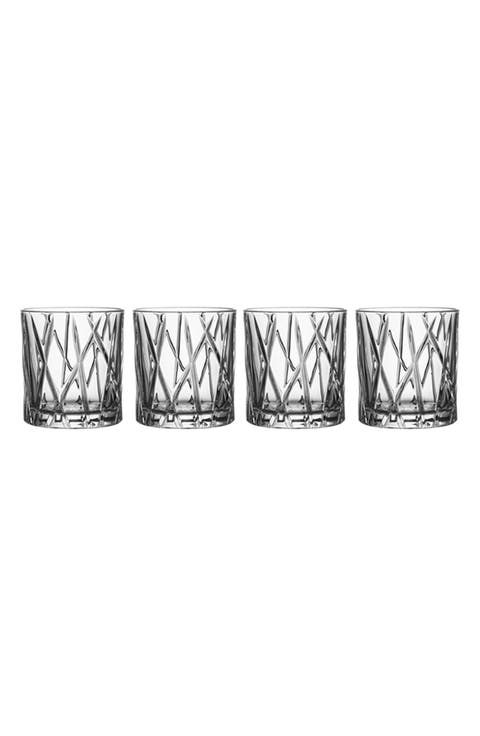 City Set of 4 Crystal Old Fashioned Glasses