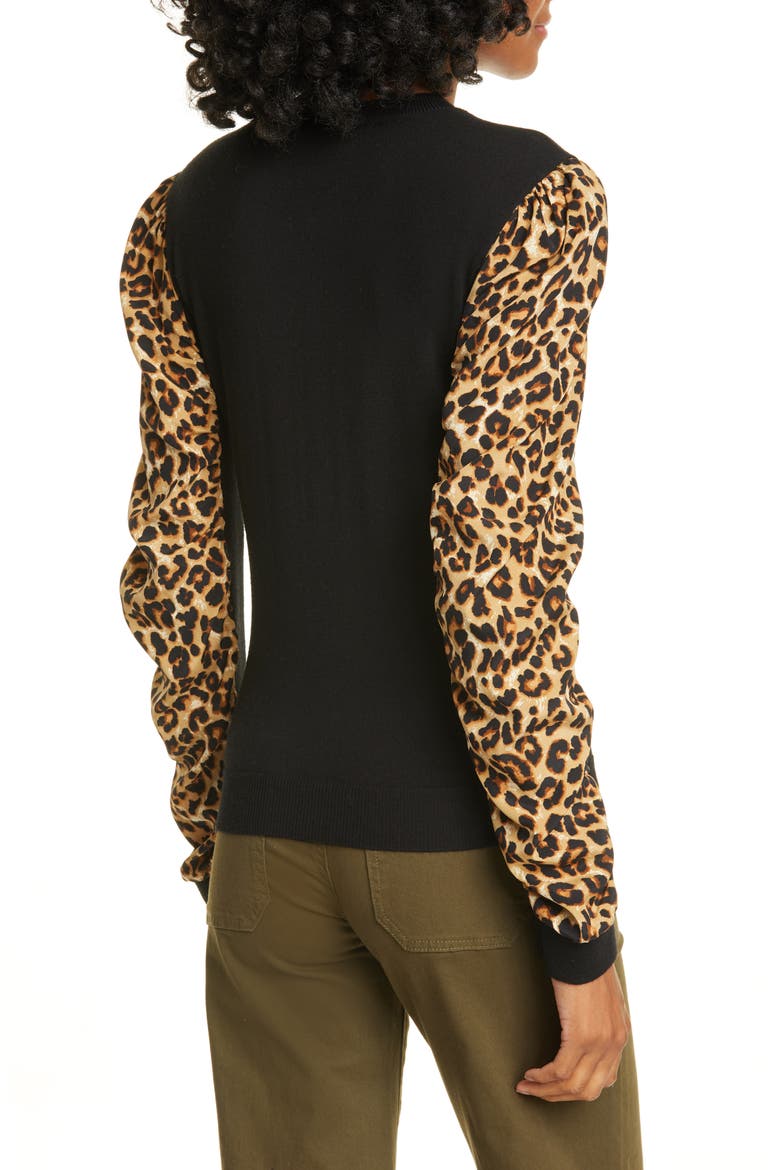 Adler Mixed Media Sweater, Alternate, color, BLACK