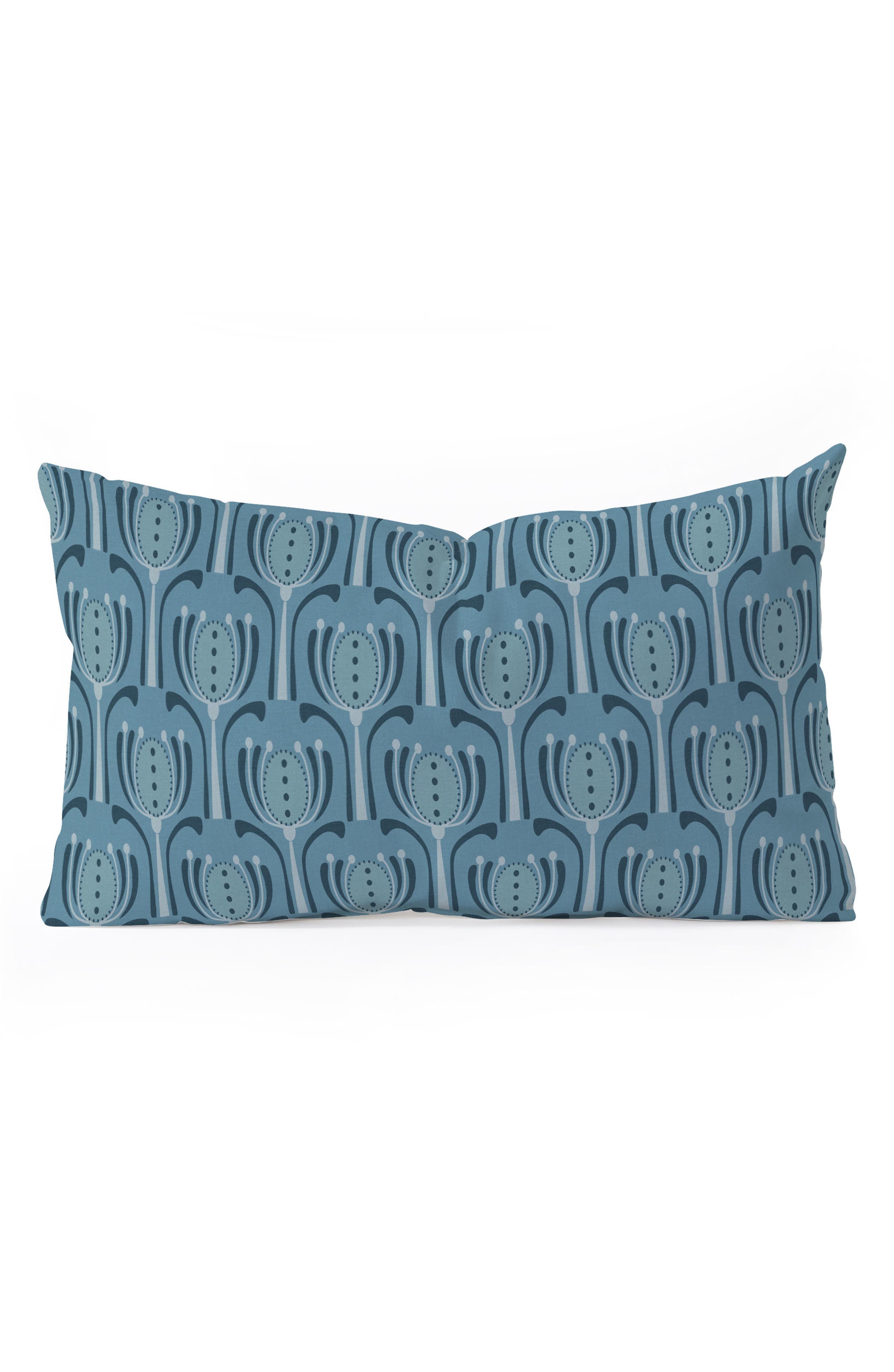 Deny Designs Blue Tulips Oblong Throw Pillow