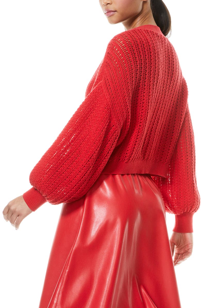 Alice + Olivia Winsor Slouchy Open Weave Cardigan, Alternate, color, 