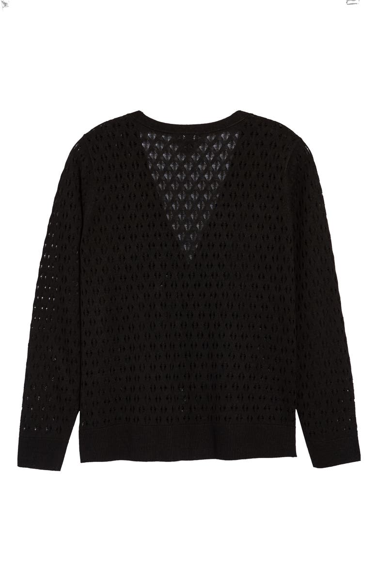 Halogen<sup>®</sup> Pointelle V-Neck Cardigan, Alternate, color,