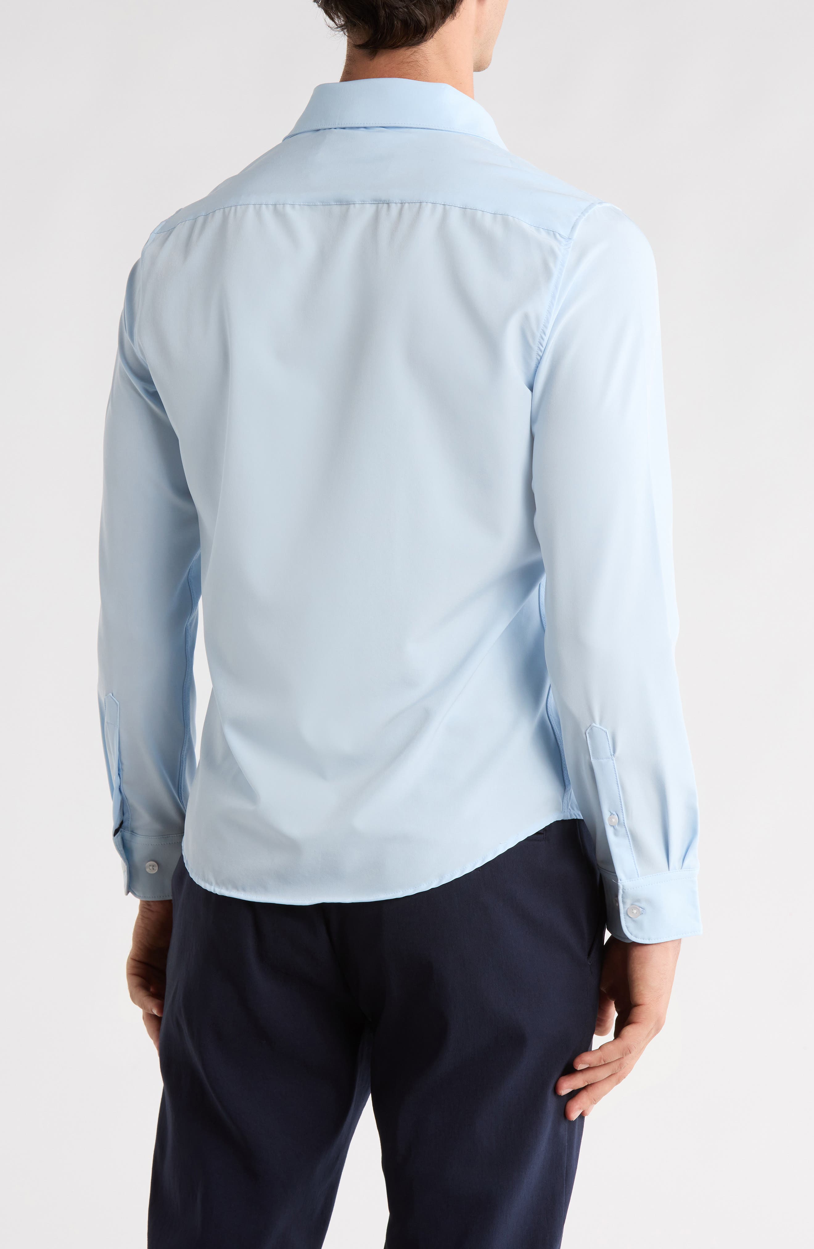 DENIM AND FLOWER Powder Blue Performance Button-Up Shirt | Nordstromrack