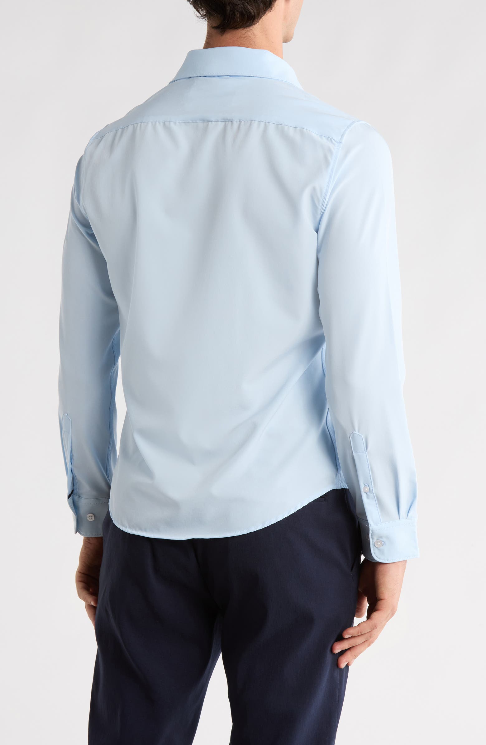 DENIM AND FLOWER Powder Blue Performance Button-Up Shirt | Nordstromrack