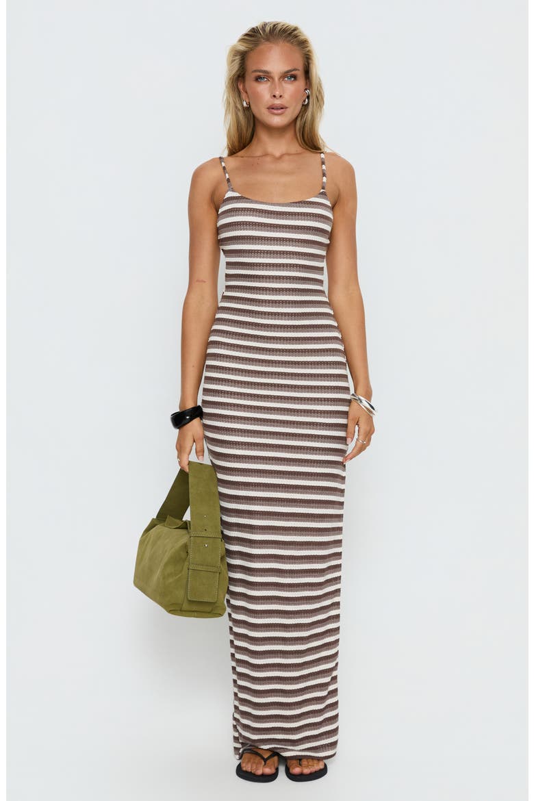Elestria Striped Maxi Dress, Alternate, color, BROWN STRIPE