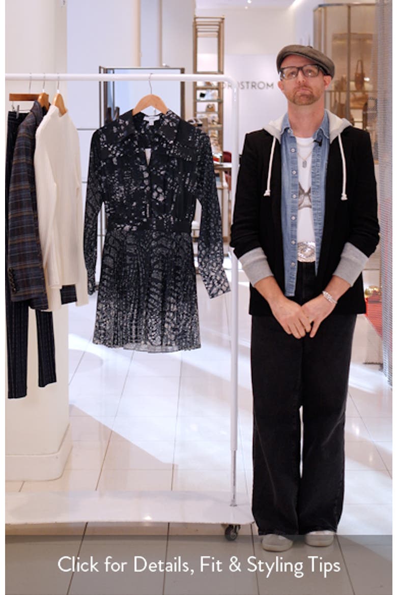 Ali Pleated Long Sleeve Mini Shirtdress video