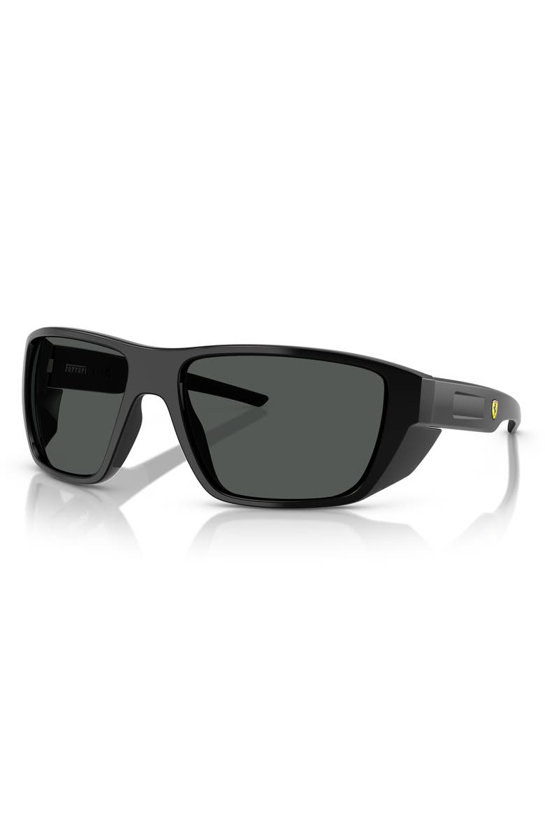 Scuderia Ferrari 61mm Rectangular Sunglasses, Alternate, color, Black
