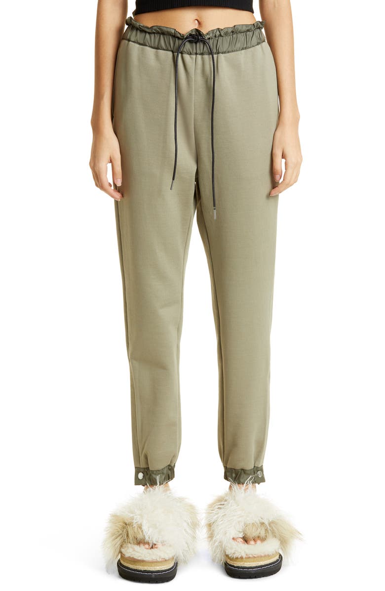 Sacai Cotton Jersey Sweatpants, Main, color, L/ Khaki