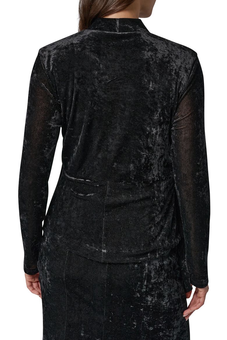 Velvet Wrap Top, Alternate, color, BLACK