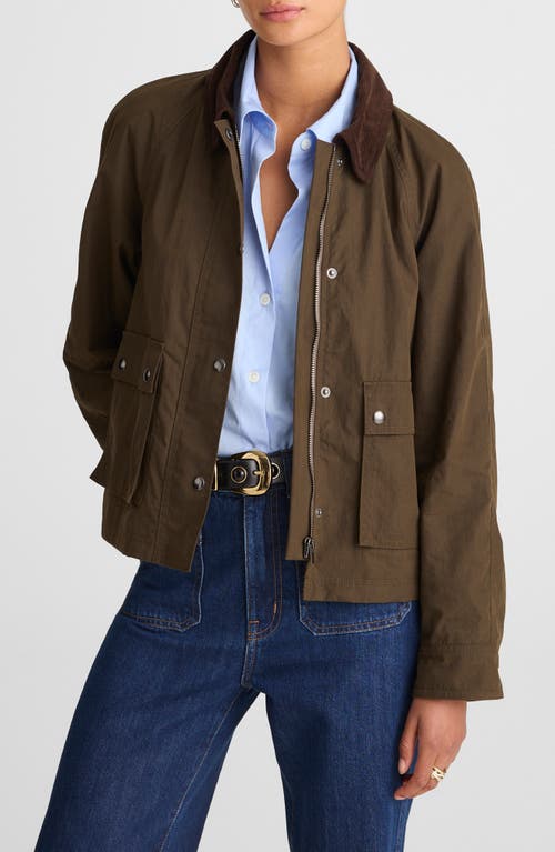 Madewell Waxed Zip-front Jacket In Brown