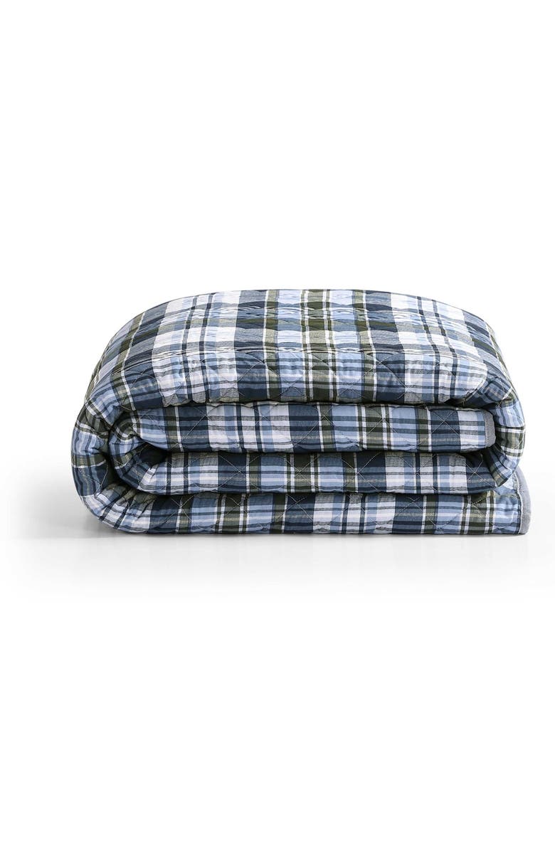 Tommy Hilfiger Bleecker Plaid Quilt & Shams Set, Alternate, color, White/ Pale Blue/ Dark Green