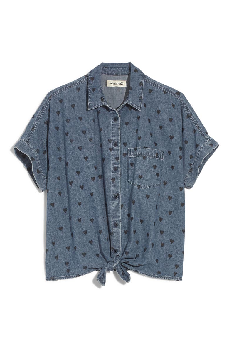 Madewell Tie-Front Denim Shirt, Alternate, color, 