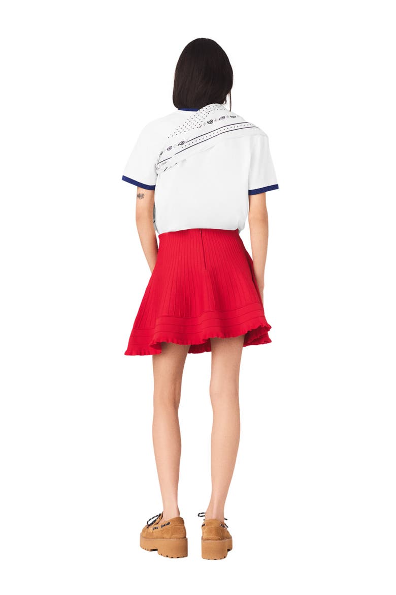 Compact knit short skirt, Alternate, color, Red