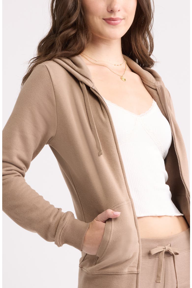 Slim Fit Zip Hoodie, Alternate, color, BROWN TRAIL