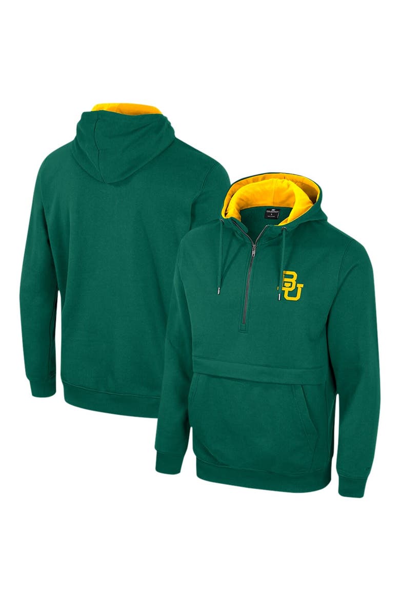 Men's Colosseum Green Baylor Bears Half-Zip Hoodie, Main, color, Green