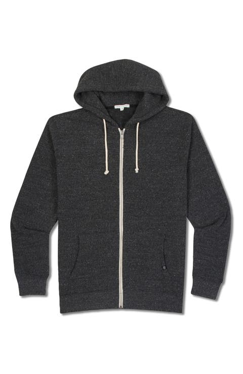 Trim Fit Heathered Fleece Zip Hoodie