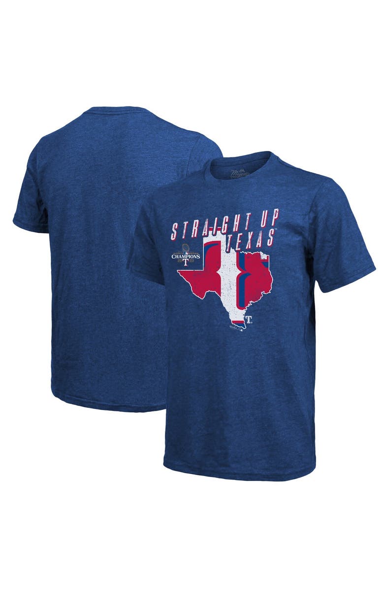 Majestic Threads Men's Majestic Threads Royal Texas Rangers 2023 World Series Champions Local State of Mind Tri-Blend T-Shirt, Alternate, color, 