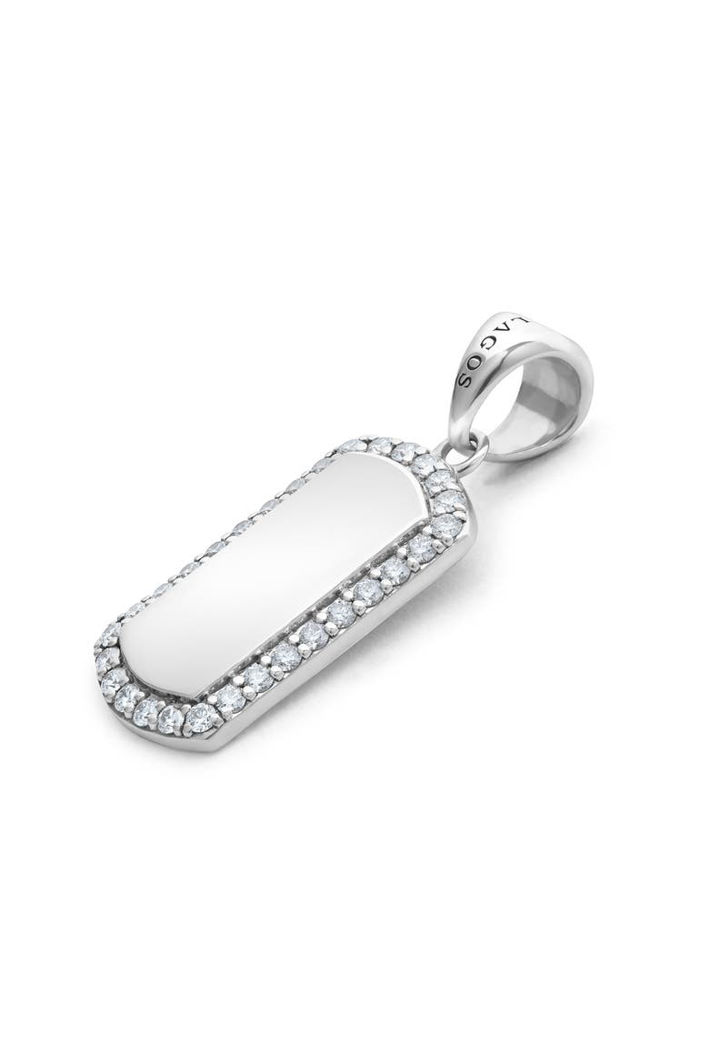 Men's Anthem Diamond Tag Amulet, Alternate, color, WHITE