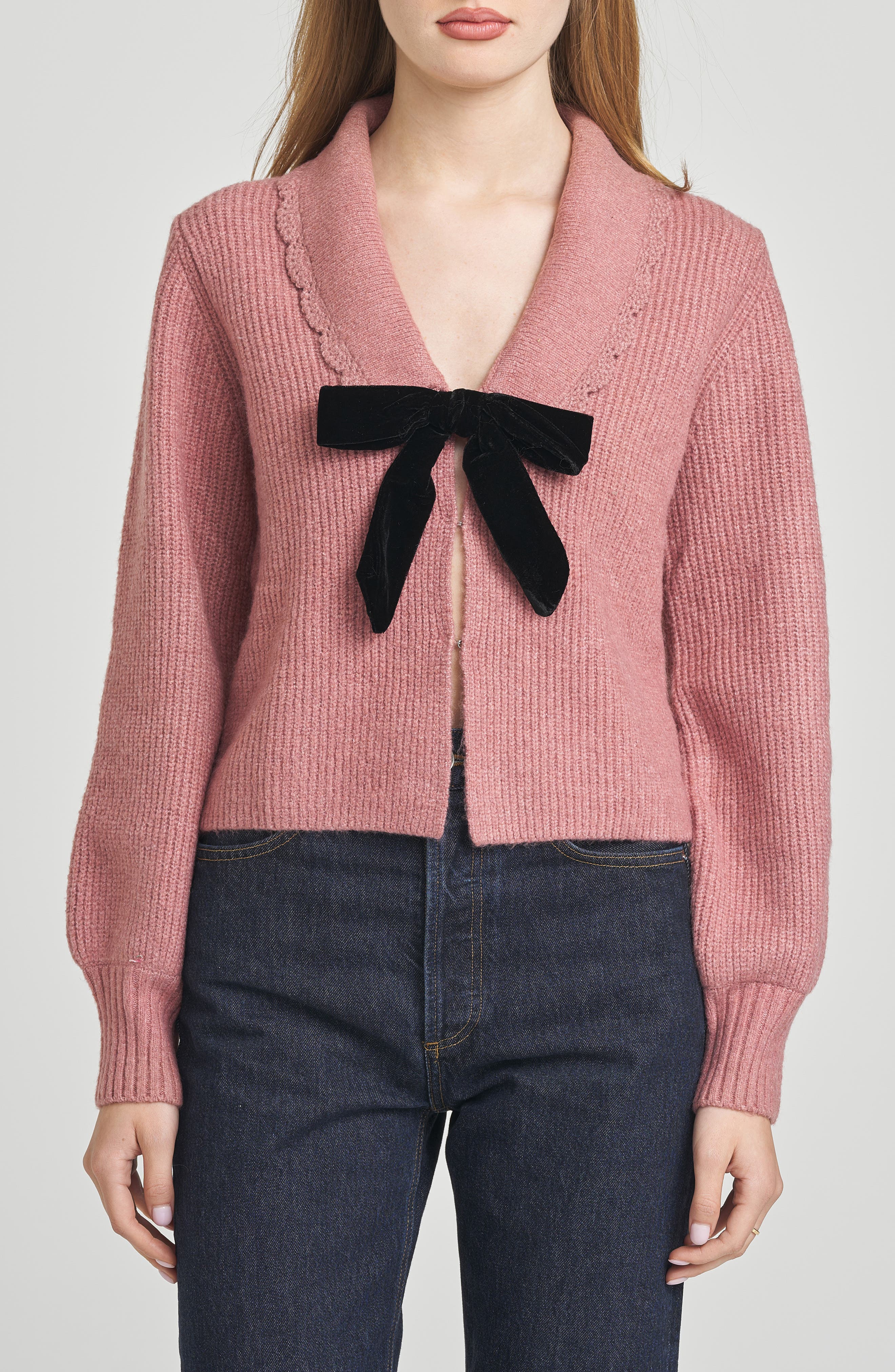 WAYF Sloane Bow Cardigan