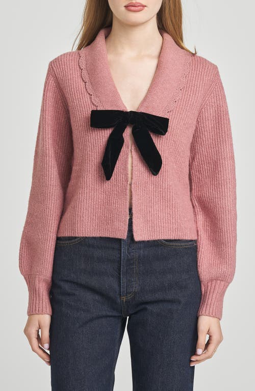 Wayf Sloane Bow Cardigan In Pink