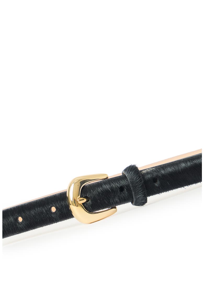 Kennedy Mini Genuine Calf Hair Belt, Alternate, color, BLACK GOLD
