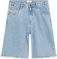 HONOR THE GIFT Fray Hem Denim Bermuda Shorts